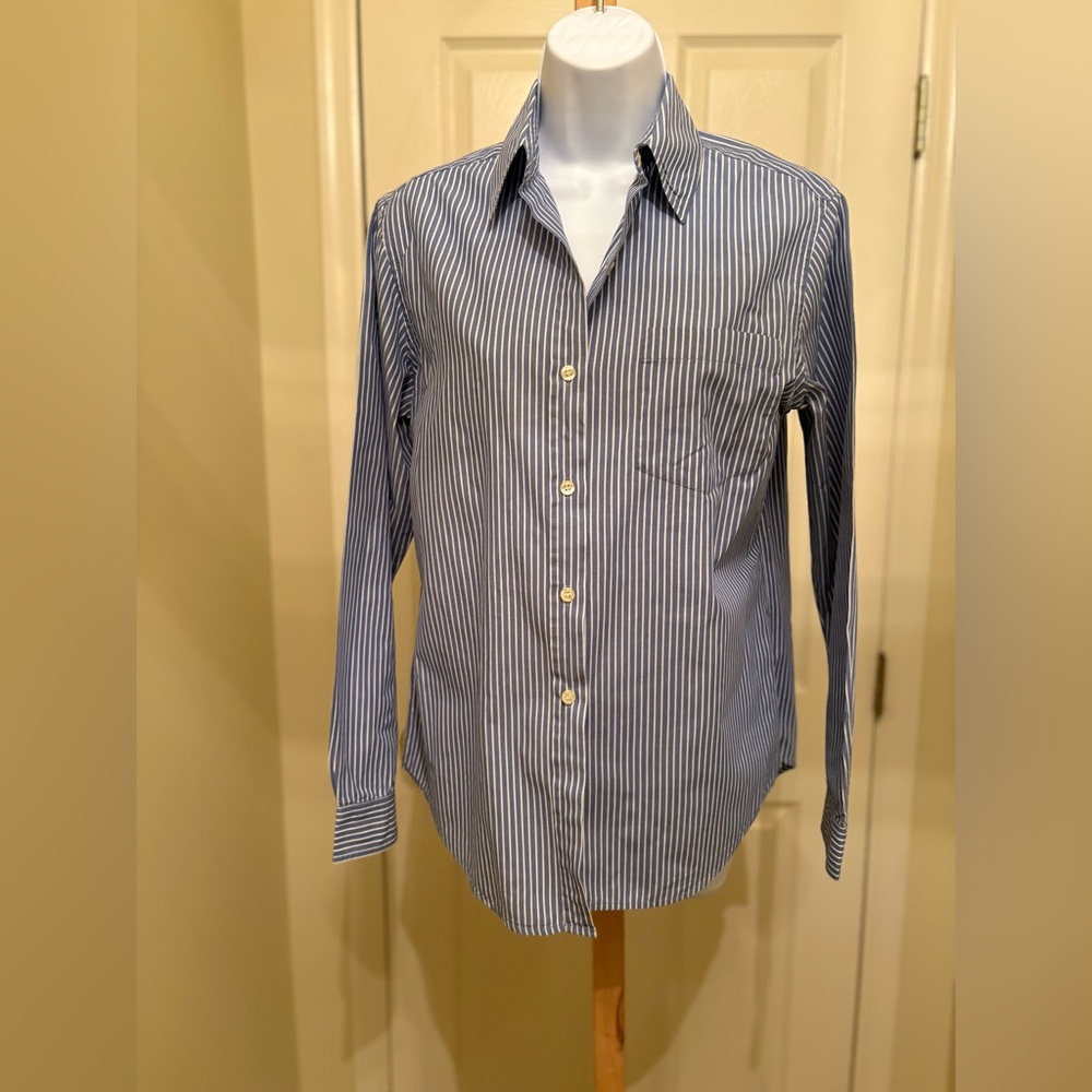 EVAN PICONE Woman’s Blue Striped Shirt, Size: 6